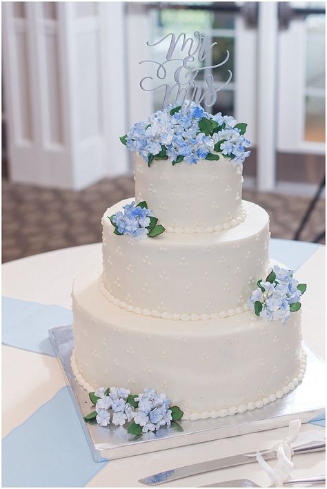 blue hydrangea wedding cake Hydrangea Wedding Cake, Wedding Cake Fillings, Wedding Cake Hydrangea, Falmouth Maine, Blue Hydrangea Wedding, Hydrangea Wedding, Traditional Wedding Cake, Hydrangeas Wedding, Wedding Cakes Blue