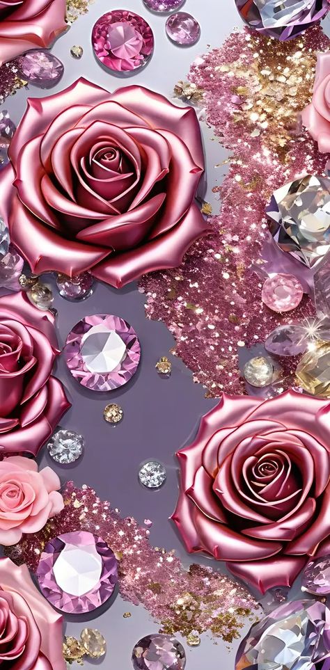 Pink Glitter Wallpaper, Cute Summer Wallpapers, Roses Wallpaper, Bow Wallpaper, Bling Wallpaper, Wallpaper Flowers, Flowery Wallpaper, Android Wallpaper Flowers, Girly Drawings