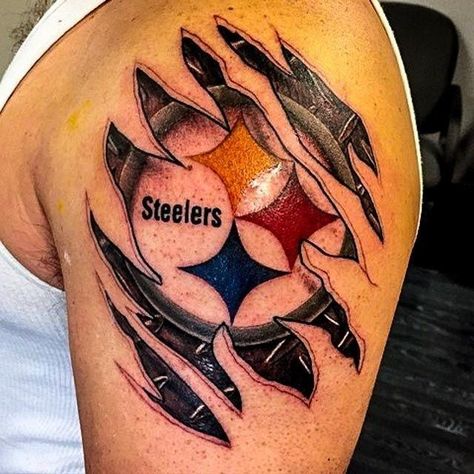 Nfl Tattoo, Steelers Emblem, Ultras Art, Tattoo Nick, Steelers Tattoos, Pittsburgh Tattoo, Family Tattoos For Men, Pittsburgh Steelers Wallpaper, Mastectomy Tattoo