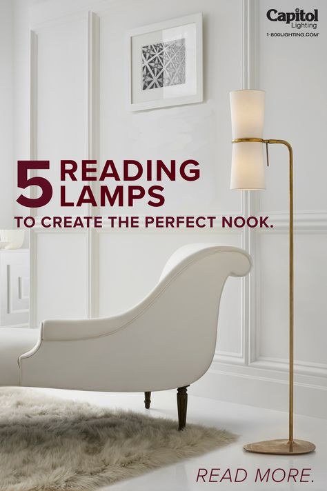 5 reading lamps perfect for your reading corner. Reading Nook Light, Coastal Floor Lamps, Bedroom Reading Corner, Living Room Industrial, Reading Lamps, Living Room Classic, Lying In Bed, Natural Living Room, Floor Lamp Bedroom