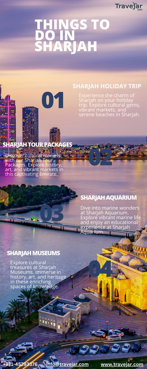 Discover enchanting Things To Do in Sharjah with our guide. Immerse yourself in cultural gems like the Heart of Sharjah, explore art at the Sharjah Art Museum, and experience the vibrant Al Qasba. Uncover the best activities to make the most of your visit to this cultural hub. #thingstotoinsharjah #tour Top Travel Destinations, Sharjah, Tour Packages, Holiday Travel, Marine Life, Art Museum, Night Life, Travel Destinations, Travel Tips