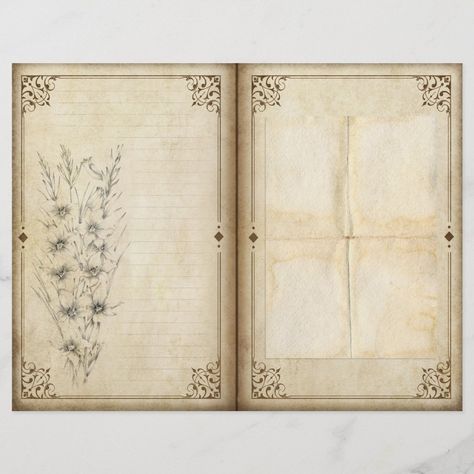 Victorian Scrapbook, Notebook Templates, Napkin Decoupage, How To Age Paper, Garden Journal, Collage Background, Vintage Journal, Diy Journal, Self Inking Stamps