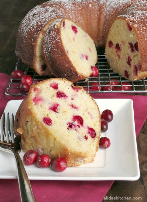 Cranberry Orange Bundt Cake | alidaskitchen.com Cranberry Orange Bundt Cake Recipe, Cranberry Pound Cake Recipe, Cranberry Pound Cake, Orange Bundt Cake Recipe, Cranberry Orange Pound Cake, Cranberry Orange Bundt Cake, Orange Bundt Cake, Bundt Cake Recipe, Cranberry Cream Cheese