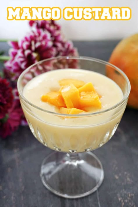 Mango Custard Recipe, Refreshing Dessert Recipes, Custard Recipe Easy, Mango Custard, Desserts With Few Ingredients, Mango Dessert Recipes, Lime Desserts, Anti Inflammation Recipes, Deserts Easy