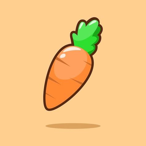 Carrot Illustration Cute, Cute Carrot Drawing, Carrot Illustration, Carrot Cartoon, Carrot Drawing, Carrot Art, Orange Illustration, Speed Draw, Cute Carrot