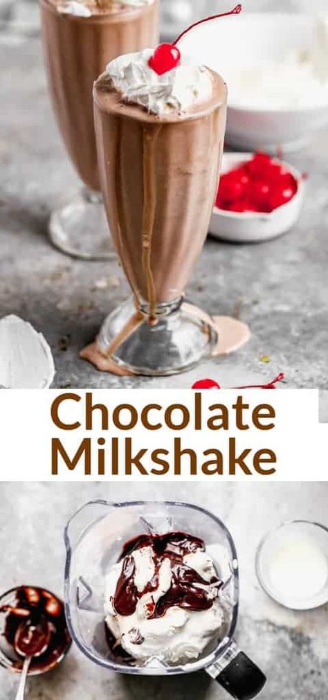 Easy Chocolate Milkshake Recipe, Chocolate Ice Cream Milkshake, Homemade Milkshake Recipe, Chocolate Milkshake Recipe, Chocolate Shake Recipe, Yummy Milkshake Recipes, Malt Milkshake, Milkshake Recipe Easy, Homemade Milkshake