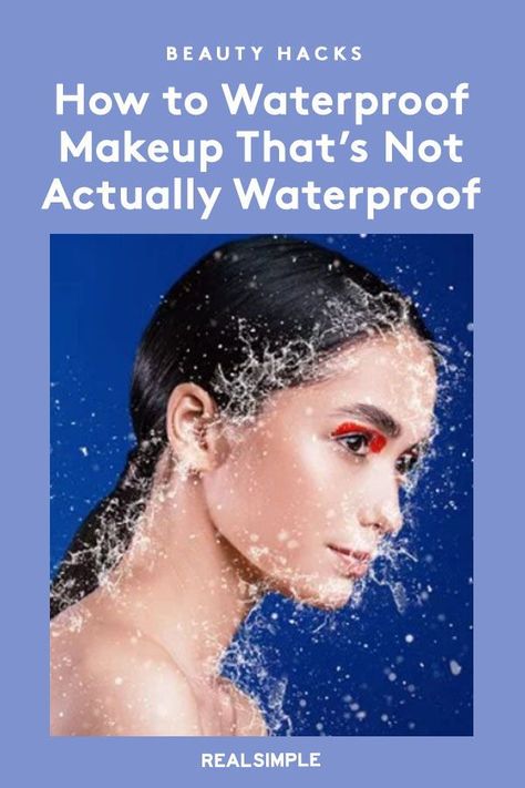 How to Waterproof Makeup That’s Not Actually Waterproof | Two makeup artists offer tips on how to waterproof your makeup—even when you're not actually wearing waterproof products. Use these makeup tips to help your makeup withstand the heat and humidity of the summer. #beautytips #realsimple #skincare #makeuphacks #bestmakeup How To Make Makeup Waterproof, Waterproof Makeup For Swimming, Makeup For Swimming, Art Deco Makeup, Best Face Makeup, Real Simple Magazine, Makeup Waterproof, Holiday Makeup Looks, Subtle Makeup