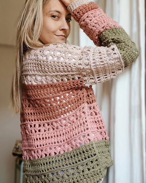 Diy Crochet Sweater, Crochet Cardigan Tutorial, Cardigan Sweater Pattern, Crochet Sweater Design, Crochet Cardigans, Gilet Crochet, Crochet Cardigan Sweater, Pixel Crochet, Crochet Coat