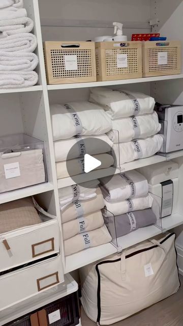 Comforter Closet Organization, Comforter Storage Closet, Walk In Linen Closet Design, Amazon Linen Closet Organization, How To Store Blankets In Closet, Sheet Storage Ideas, Super Bowl Chiefs, Linen Closet Organization Ideas, Linen Closet Design