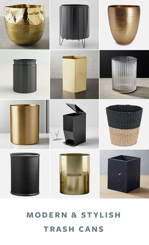 36 Stylish & Modern Trash Cans for Your Kitchen or Bathroom! Waste baskets, waste bins, trashcans, and attractive trash cans via jojotastic.com #roundup #homedecor #trashcans #wastebaskets Bedroom Trash Can, Waste Baskets, Bathroom Bin, Bathroom Trash Can, Modern Farmhouse Bathroom, Gorgeous Bathroom, Trash And Recycling Bin, Elegant Bathroom, Interior Stylist