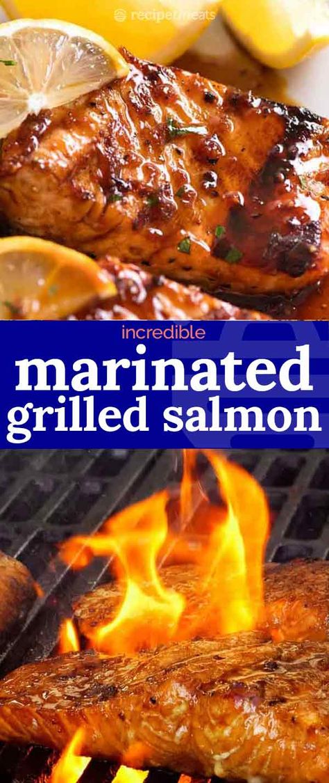 Salmon Marinade Baked, Marinated Grilled Salmon, Grilled Salmon Marinade, Best Salmon Marinade, Salmon Marinade Recipes, Salmon Baked, Fish Marinade, Salmon Marinade, Bbq Salmon