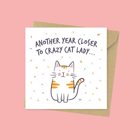 Cat Birthday Cards Funny, Cat Lady Humor, Mother In Law Birthday, Aunt Niece, Cat Birthday Card, Birthday Cards For Mum, Sister Wife, Birthday Cards For Her, Funny Mother