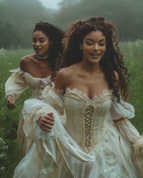 Bridgerton Couple Aesthetic, Ethereal Looking Women, 18th Century Photoshoot, Women From Around The World, Blexican Woman, Black Femininity Photoshoot, Curly Hair Portrait Photography, Bethany Ciotola Outfits, Brown Princess Aesthetic