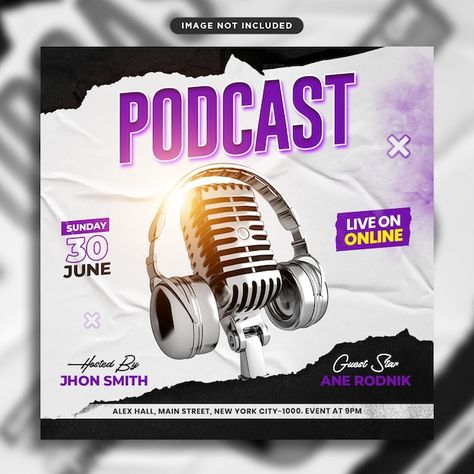 Sk Chairman Template, Announcement Design Graphics, Poster Podcast, Podcast Poster, Free Social Media Templates, Frames Design Graphic, Graphic Design School, Podcast Cover, Poster Design Layout