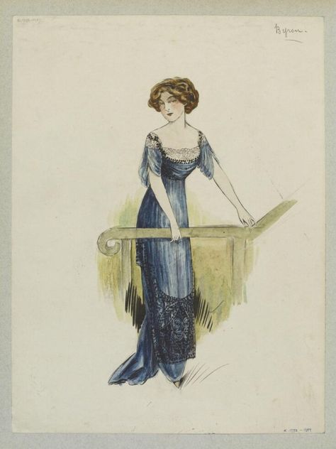 Jeanne Paquin, Blue Evening Dress, Green Costumes, Dresses For The Races, Purple Day, Red Shawl, Afternoon Dress, Drawing Studies, Purple Hats