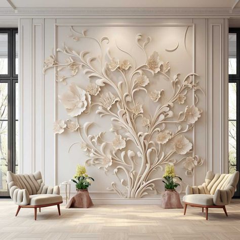 Top Modern POP Ceiling Designs for Your Hall • 333+ Images • [ArtFacade] Modern Carving Design, Pop 3d Wall Design, Wall Pop Designs, Pop Wall Design, Pop Design For Hall, Wall Design Ideas, Wall Carvings, Pop Ceiling, Instagram Wall