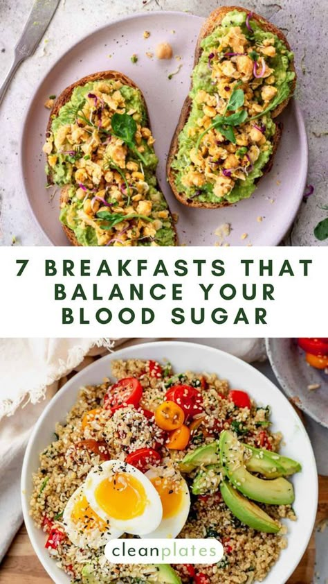 High In Fiber Breakfast, Large Healthy Breakfast, Quinoa Breakfast Savory, Brunch For Diabetics, Savory Breakfast For Diabetics, Lazy Breakfast Ideas Healthy Recipes, Nutritious Breakfast Aesthetic, Clean Eating Breakfast Bowls, Breakfast Ideas Gut Health