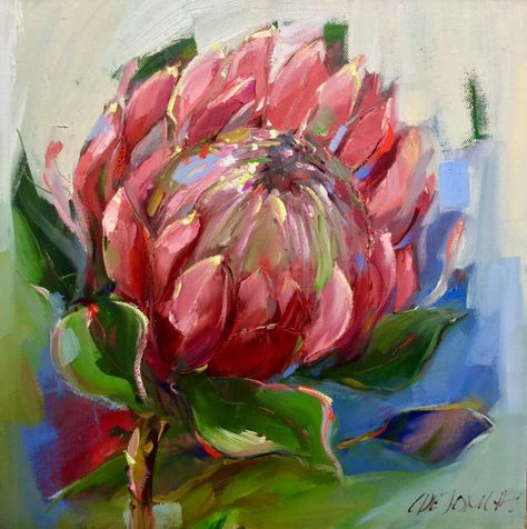 Flower Photography Art, Protea Art, Easy Flower Painting, Small Canvas Paintings, Flower Painting Canvas, Abstract Floral Paintings, Art Painting Gallery, Watercolor Flower Art, Flower Art Painting