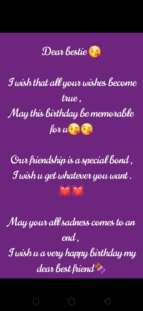 Poem for your bestie on his / her birthday Happy Birthday Dear Bestie Wishes, Birthday Wishes For Army Friend, Birthday Whises For Bestie, Notes For Best Friends Birthday, Bestie Happy Birthday Wishes, Advance Happy Birthday Bestie, Advance Birthday Wishes For Bestie, Happy Birthday Dear Bestie, Birthday Bestie Wishes