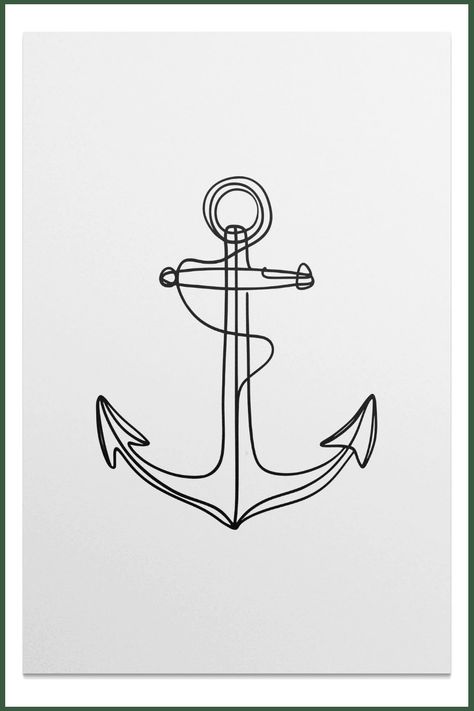 Discover the beauty of minimalistic line art with this stunning printable art print. The simplicity and elegance of continuous line artwork make it a timeless addition to any space. This printable poster captures the essence of modern design, perfect for adding a touch of sophistication to your home decor. Elevate your walls with the clean and captivating lines of this unique piece! Anchor Line Art, Minimalistic Line Art, Line Art Printable, Nautical Home Decor, Elegant Artwork, Line Artwork, Home Decor Modern, Printable Art Prints, Nautical Home