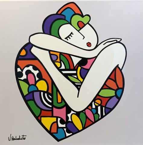 Vday Art, Romero Britto Art, Britto Art, Pablo Picasso Art, Art Picasso, Pop Art Images, Cubist Art, Graffiti Doodles, Picasso Paintings