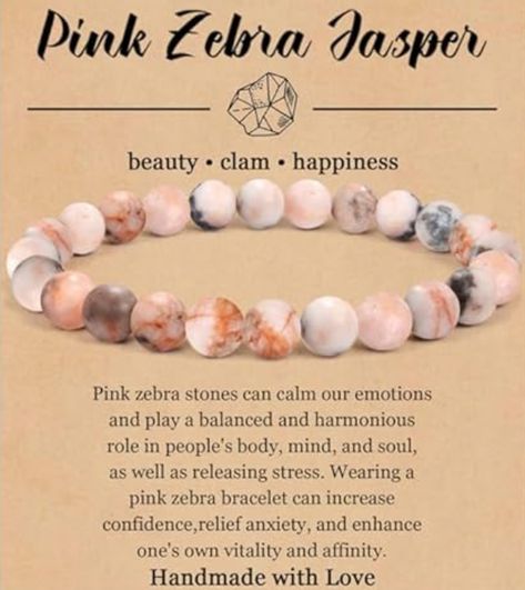 Crystal Friendship Bracelet, Pink Zebra Jasper, Zebra Jasper, Spiritual Crystals, Yoga Bracelet, Crystal Healing Bracelets, Crystal Beads Bracelet, Natural Stone Bracelets, Gemstone Beaded Bracelets