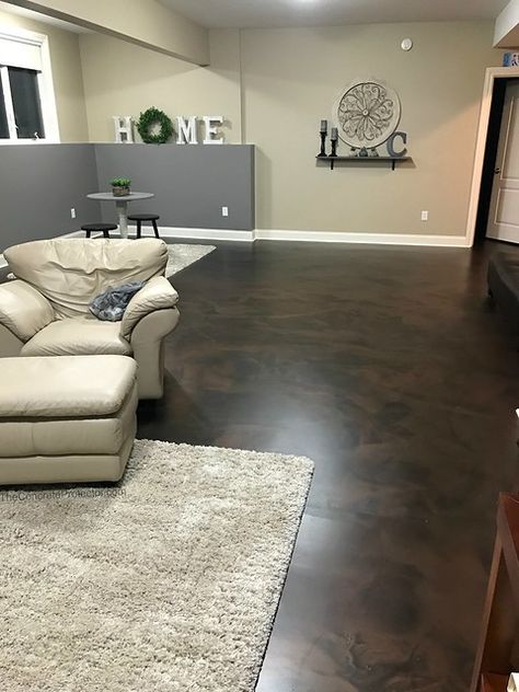 Matte Epoxy Floor, Concrete Floor Repair, Epoxy Floor Basement, Decorative Concrete Floors, Stained Concrete Floors, Concrete Stain, Decoration Beton, Painted Concrete Floors, Concrete Stained Floors