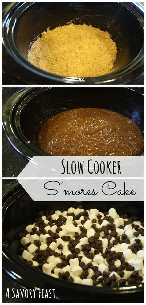 Did you know you can make dessert in a slow cooker? You have to try this Slow Cooker S'mores Cake! Crockpot Cake, Make Dessert, Slow Cooker Recipes Dessert, Crock Pot Food, Smores Cake, Crock Pot Desserts, Slow Cooker Desserts, Crockpot Dishes, S'mores