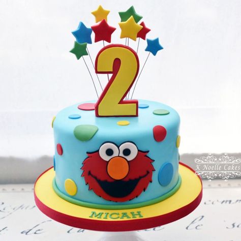 Elmo cake by K Noelle Cakes Small Elmo Cake, Elmo Birthday Cake 1st, Elmo Cake Ideas, Elmo Birthday Cake Boy, Elmo Cake For Boys, Sesame Street Birthday Cake Ideas, Elmo Cakes, Sesame Street Birthday Cake, Sesame Street Birthday Cakes