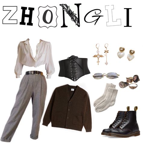 Zhongli Inspired Outfits, Genshin Inspired Outfits, Genshin Clothes, Genshin Modern, Genshin Outfits, Genshin Cosplay, Iconic Outfits, Character Inspired Outfits, Casual Cosplay