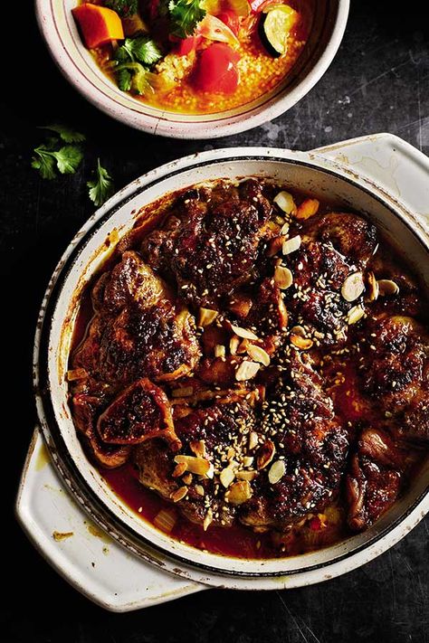 Rick Stein's chicken and fig tagine - YOU Magazine Best Tagine Recipes, Chicken Tagine Recipes, Tajine Recipes, Tagine Chicken, France Recipes, Lamb Tagine Recipe, Moroccan Lamb Tagine, Tagine Cooking, North African Food