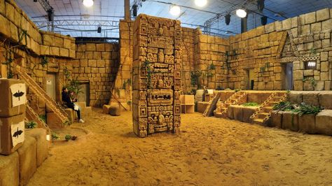 Aztec Room, Crystal Maze, Aztec Temple, Temple Room, Scary Halloween Decorations Outdoor, Escape Room Puzzles, Cardboard Model, Indie Art, Channel 4