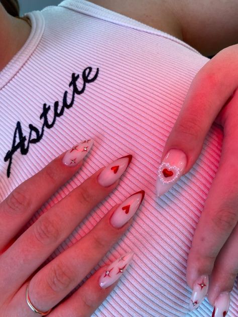 Vday Nails, February Nails, Her Nails, Classy Acrylic Nails, Pink Acrylic Nails, Heart Nails, Fire Nails, Valentine's Day Nails, Nail Polishes