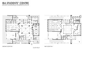 IBA Student Centre / Najmi Bilgrami Collaborative - Floor Plan Rehabilitation Center Architecture, Business Incubator, Student Lounge, Ayurveda Hospital, Architecture Presentation Board, Plans Architecture, Student Center, Rehabilitation Center, Building Plan