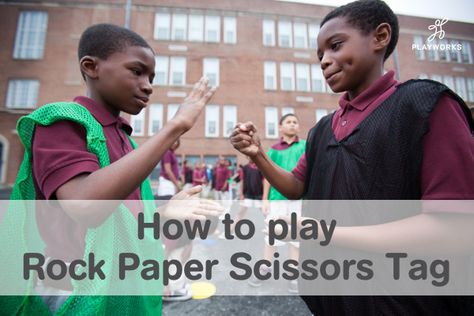 Rock Paper Scissors Tag Game, Playworks Games, Kid Tools, Kids Gym Games, Physical Literacy, Tag Games, Recess Games, Curriculum Map, Gym Activities