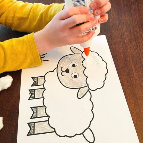 The Lost Sheep Craft Preschool, Sheep Paper Plate Craft, Sheep Craft For Preschoolers, Sheep Art Preschool, Preschool Sheep Craft, Lamb Template Free Printable, Sheep Coloring Pages Free Printable, Mary Had A Little Lamb Craft, Sheep Crafts For Toddlers