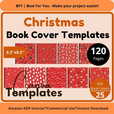 PRODUCT INFORMATION: 1.Included Template Designs: Christmas Book Cover Template 2.Topic: Christmas 3.Amount: 25 Covers, 8.5''x8.5'' 120 pages. 4.Bleed Settings: No Bleed 5.Format: PDF High-Quality Print Ready PDF #digitalbfy #kdpinteriors #kdpcovers #kdpcoloringpages #kdptemplates #canvatemplates #kdptemplatecollection #notebook #journal #tracker #logbook #planner #compositionbook Christmas Book Cover, Journal Tracker, Interior Design Template, Book Cover Template, Christmas Book, Composition Book, Journal Template, Notebook Journal, Dec 7