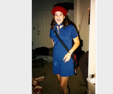 Monica! 90s Costumes, 90s Fancy Dress, Blue Dress Costume, Fire Costume, Monica Lewinsky, 90s Costume, Wrinkle Reduction, Halloween 2, Cool Costumes