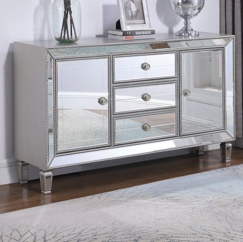 You'll love the Rosdorf Park Bumgarner 60" Wide 3 Drawer Sideboard at Wayfair - Great Deals on all products with Free Shipping on most stuff, even the big stuff. Mirror Buffet, Frame Mirrors, Kitchen Sideboard, Silver Wood, Living And Dining Room, Accent Cabinet, Sideboard Furniture, Sideboard Buffet, 3 Drawer