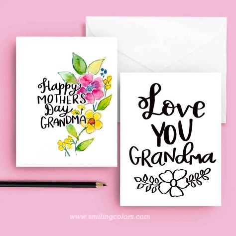 Happy Grandma Day, Mothers Day Cards For Grandma, Cards For Grandma, Happy Grandma, Printable Note Cards, Grandma Cards, Printable Notes, Printable Thank You Cards, Teacher Worksheets