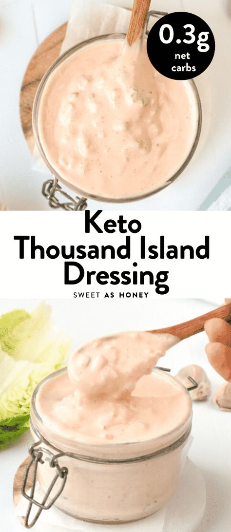 Low Carb Thousand Island Dressing, Keto Thousand Island Dressing, Thousand Island Dressing Recipe, Keto Sauce, Homemade Thousand Island Dressing, Keto Dips, Keto Salad Dressing, Iifym Recipes, Keto Sauces