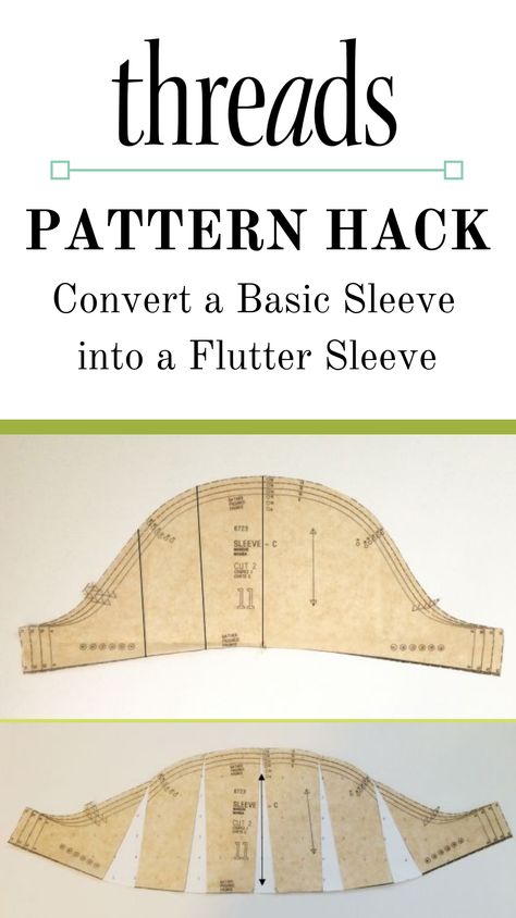 Learn how to change a basic sleeve pattern into a flutter sleeve.    #PatternHack #Fluttersleeve #sleevepattern #Sewing #howtosew Fat Quarter Projects, Pattern Hack, Beginner Sewing Projects Easy, Leftover Fabric, Bags Tutorial, Sewing Projects For Beginners, Sewing Skills, Love Sewing, Sewing Tips