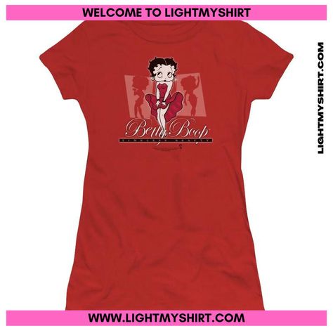 LightMyShirt Fashion Betty Boop Timeless Beauty Junior Sheer Cap Sleeve Womens T Shirt Red. With so many shirt alternatives available, you may find the ideal mix of style and comfort. Our shirts fit flawlessly and have a timeless look that goes well with any outfit since they are constructed of premium fabrics. These shirts match nicely with every outfit, whether you're going casual or suited up for a formal occasion. These elegant yet laid-back charm shirts from our collection could improve your appearance. #betty boop #Shirt #Lightmyshirt