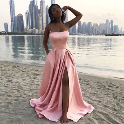 Pink Satin Prom Dress, Simple Evening Dress, Simple Prom Dress Long, School Dance Dresses, Prom 2022, Prom Dresses Simple, Prom Dresses Cheap, Dresses Long Prom, Winter Formal Dresses