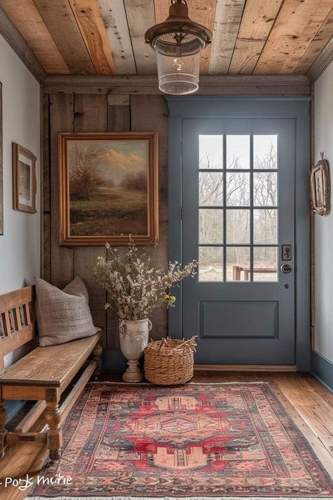 Cool Ideas, House Entrance, Cottage Homes, Dream Home Design, House Inspiration, My Dream Home, Cozy House, Rustic House, Home Living Room