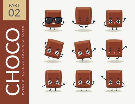 Chocolate Character, Chocolate Vector, Cartoon Chocolate, Images Of Chocolate, Cartoon Faces Expressions, Chocolate Cereal, Doodle Characters, Character Cartoon, Vector Cartoon