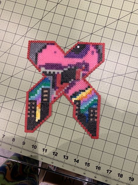 Bass Canyon Perler, Excision Perler Pattern, Lost Lands Perler, Rave Candies, Excision Perler, Rave Diy, Rave Perler, Bass Canyon, Rave Candy