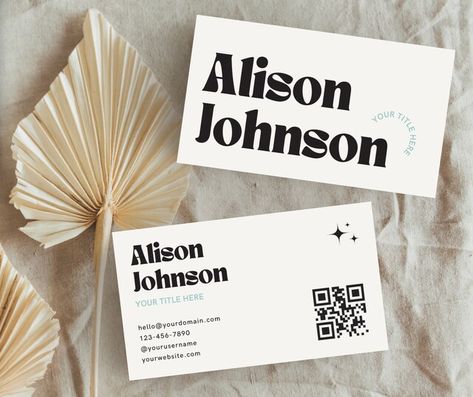 Boho Business Cards, Retro Business Card, Boho Business, Buisness Cards, Canva Business, Qr Code Business Card, Graphic Design Business Card, Lash Business, Diy Business Cards