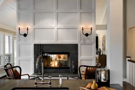 Fireplace Accent Walls, Living Room New York, Two Sided Fireplace, Mantel Design, Linear Fireplace, Small Fireplace, Double Sided Fireplace, Concrete Fireplace, Farmhouse Fireplace