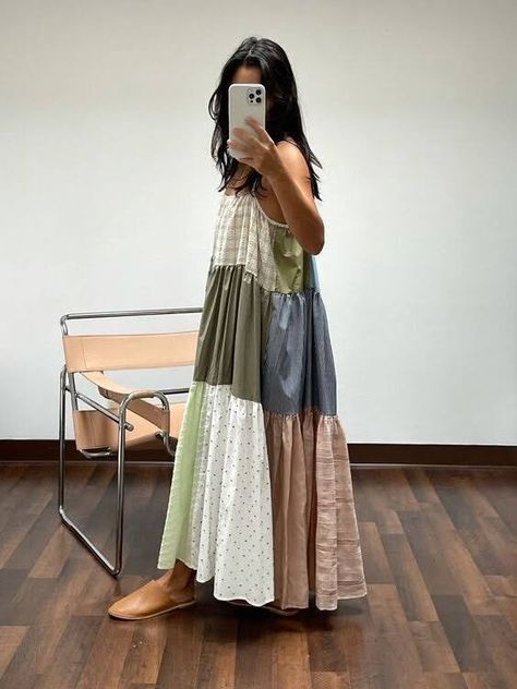 Patchwork Dresses, Rok Outfit, Quoi Porter, Patchwork Dress, Mode Inspo, Inspiration Mode, Mode Inspiration, Looks Style, Fit Check